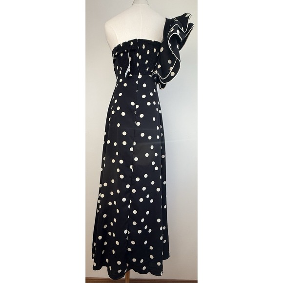 Mable Polka Dot Ruffle One Shoulder Maxi Dress Small Style #MD443 NWT ***FLAW*** - Picture 6 of 14